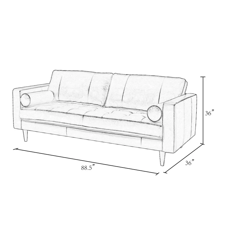 Apgar 88.5'' Leather Sofa