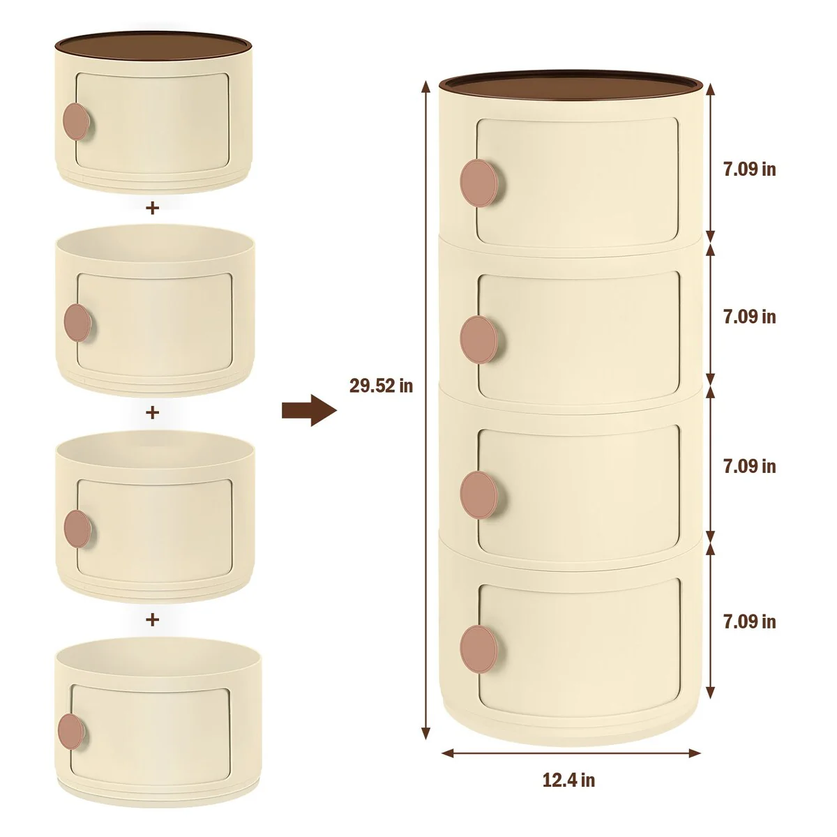 ABS Multifunction Storage Table Stackable Detachable Organizer