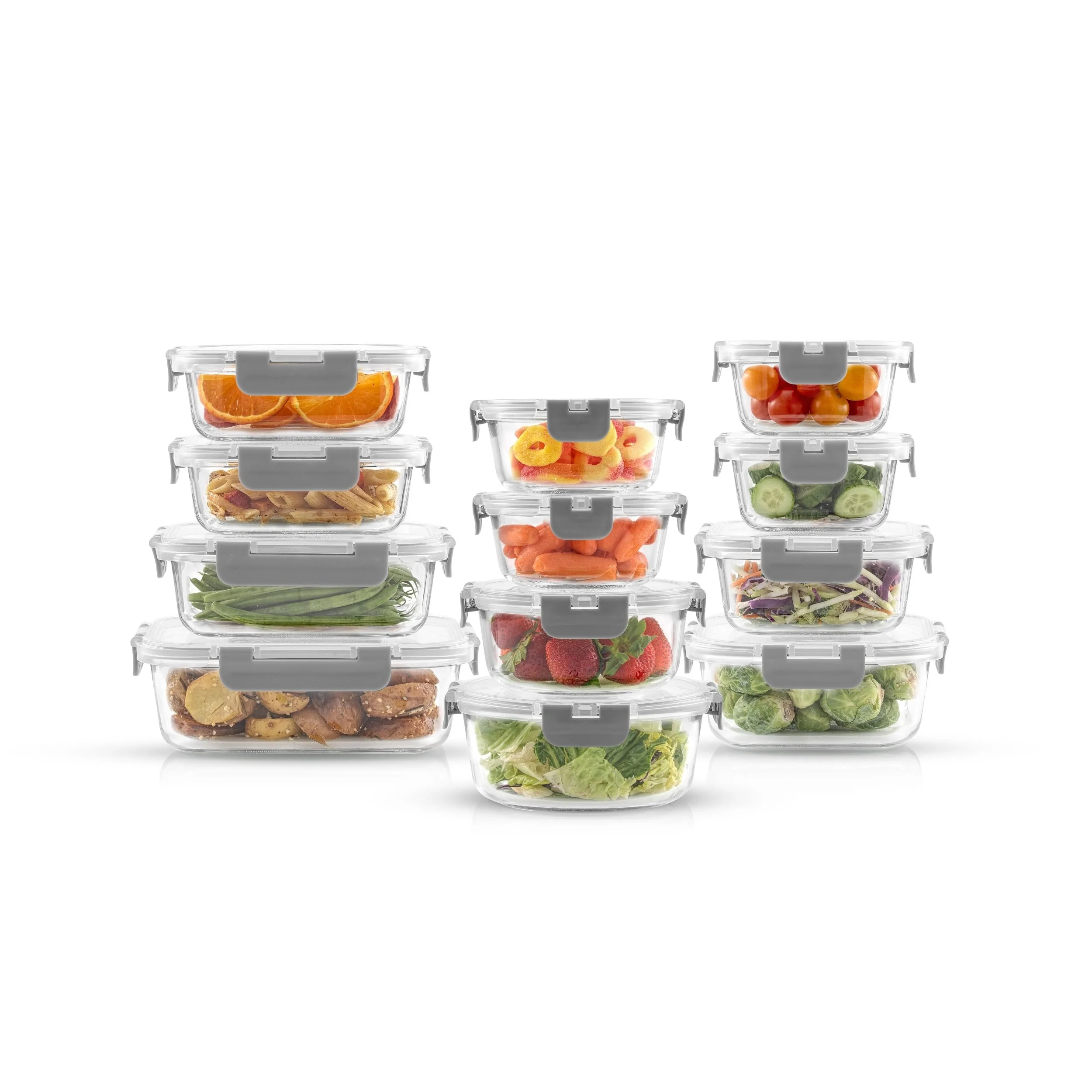 JoyFul 24 Piece Glass Food Storage Containers Set with Airtight Lids