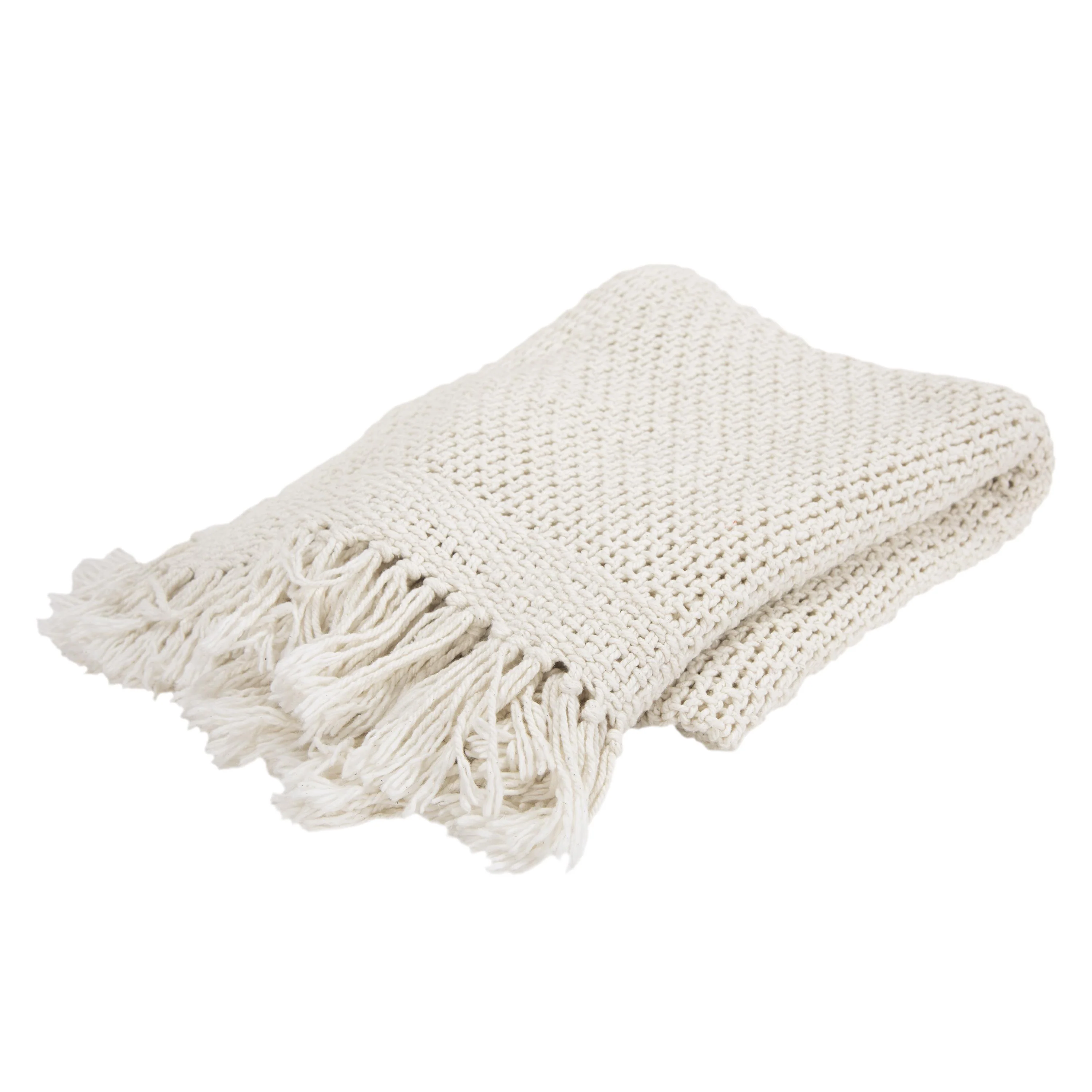 Open Woven All Over Pattern Solid 100% Cotton Throw