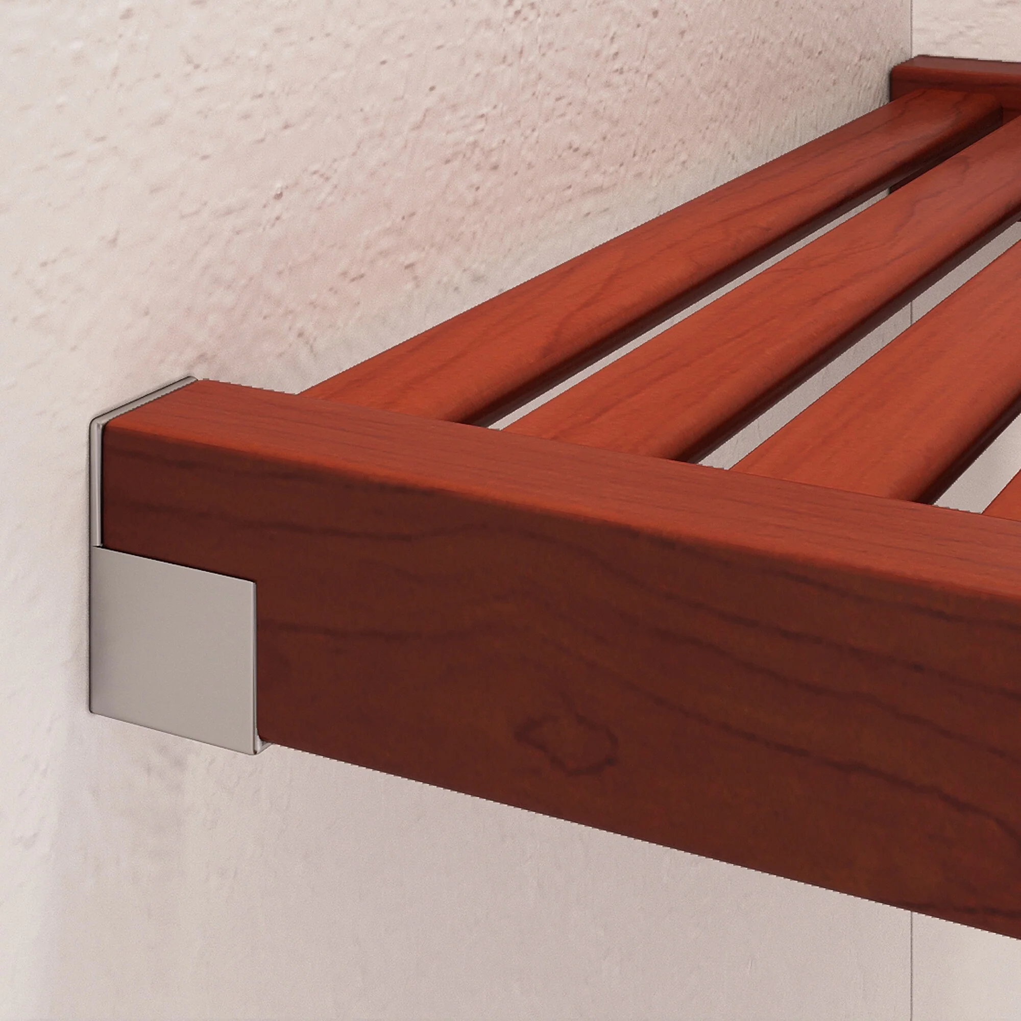 John Louis Home Solid Wood Reach-In Simplicity Closet System with 3-Drawers Red Mahogany