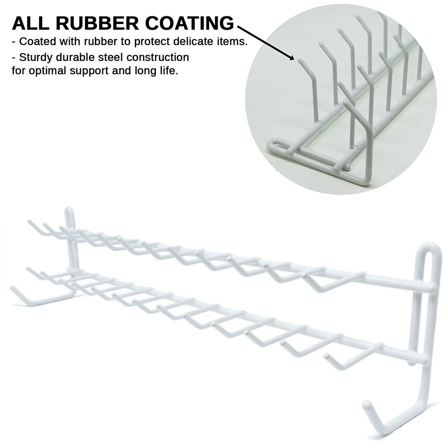 HUJI Wall Mount Tie and Belt Rack Organizer