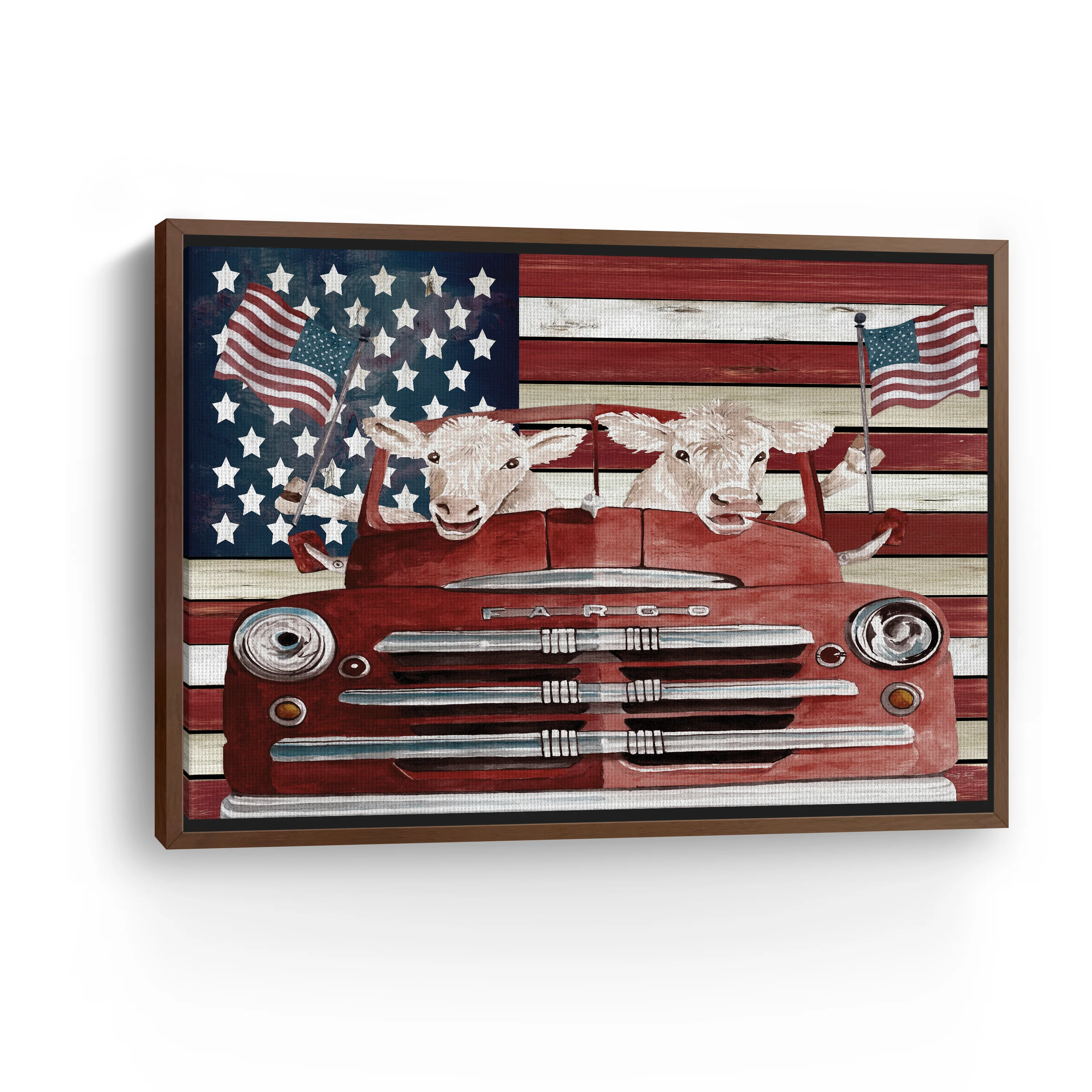 Patriotic Cows Canvas Giclee
