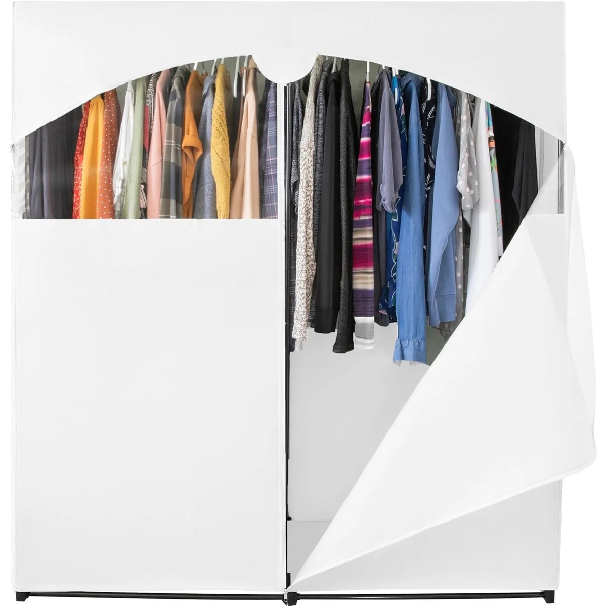 HOLDN’ STORAGE Portable Wardrobe Closet for Hanging Clothes - Large - Heavy Duty Hanging Rod with 50 Lb. Weight Capacity