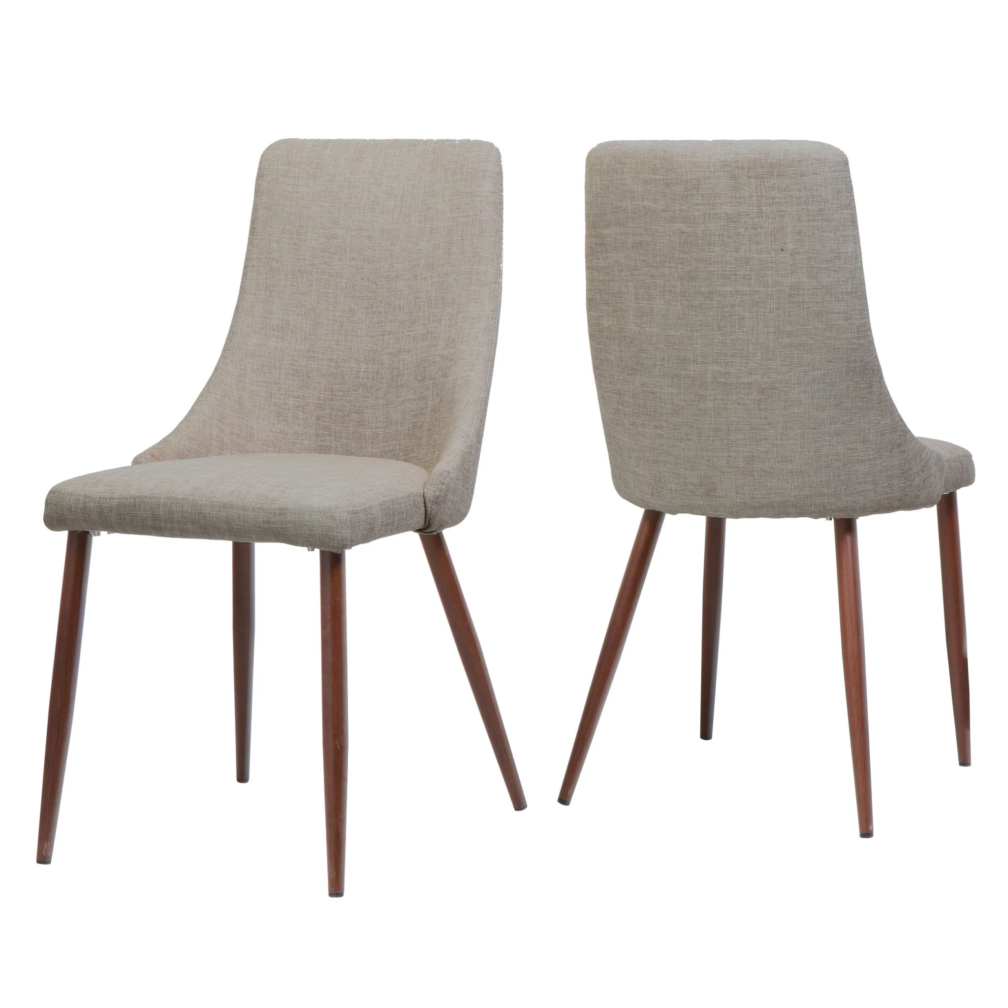 Psyche Upholstered Dining Chair with Wood Legs, Set of 2
