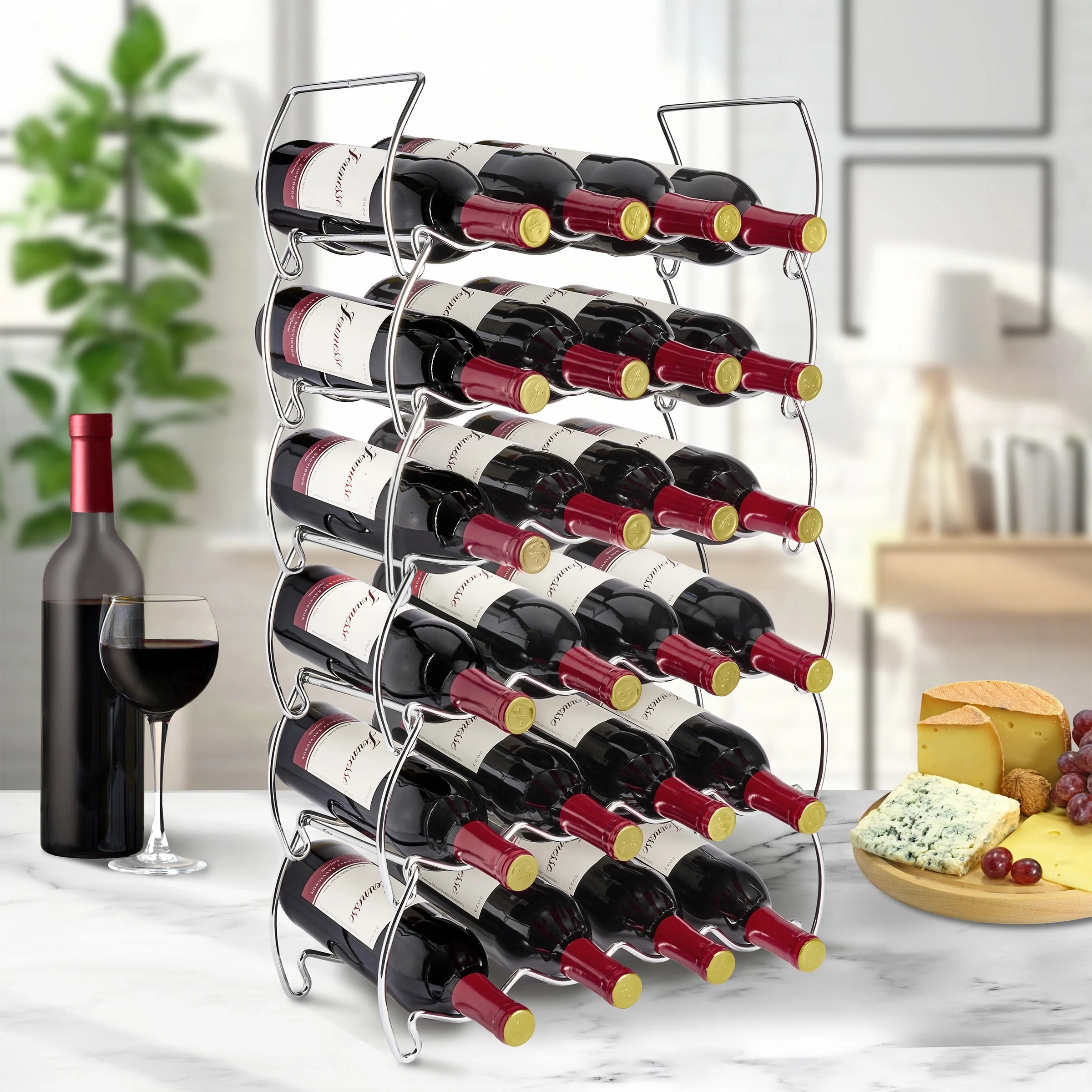 Metal Detachable Wine Rack - 3 Tier, Copper - 14