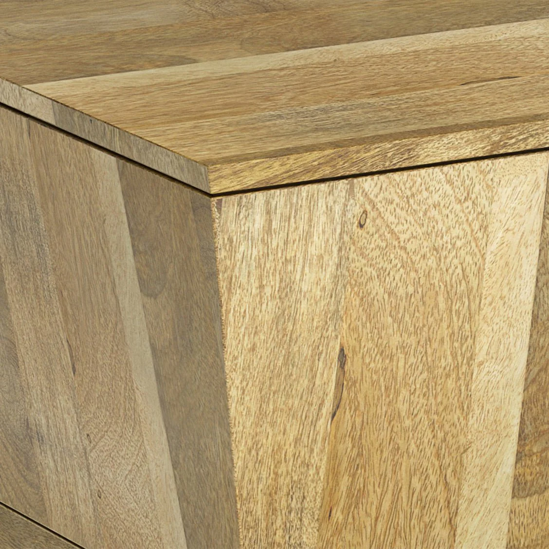 Geometric Wooden Side Table with Square Top and Base