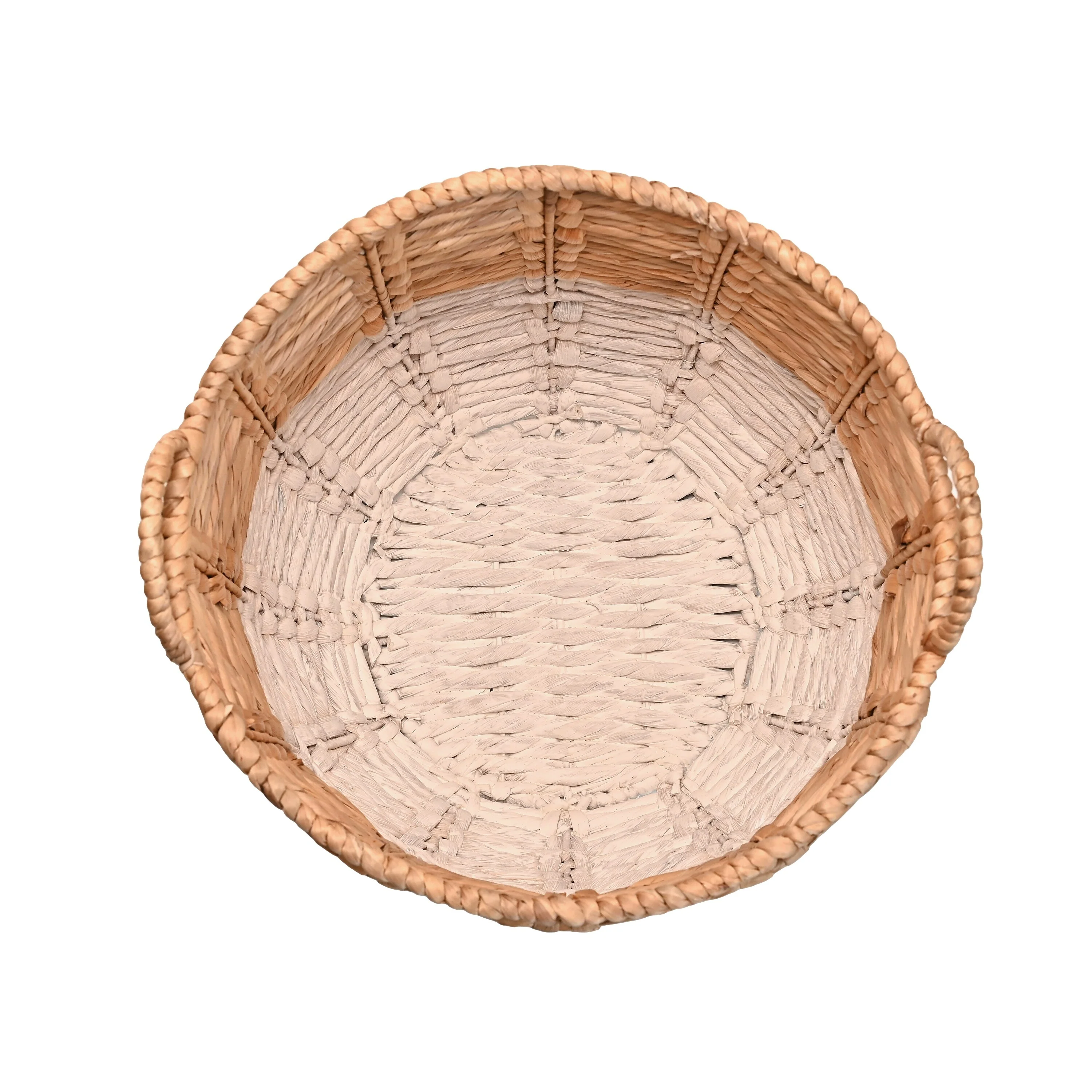 happimess Bohemian Hand-Woven Abaca Basket with Handles