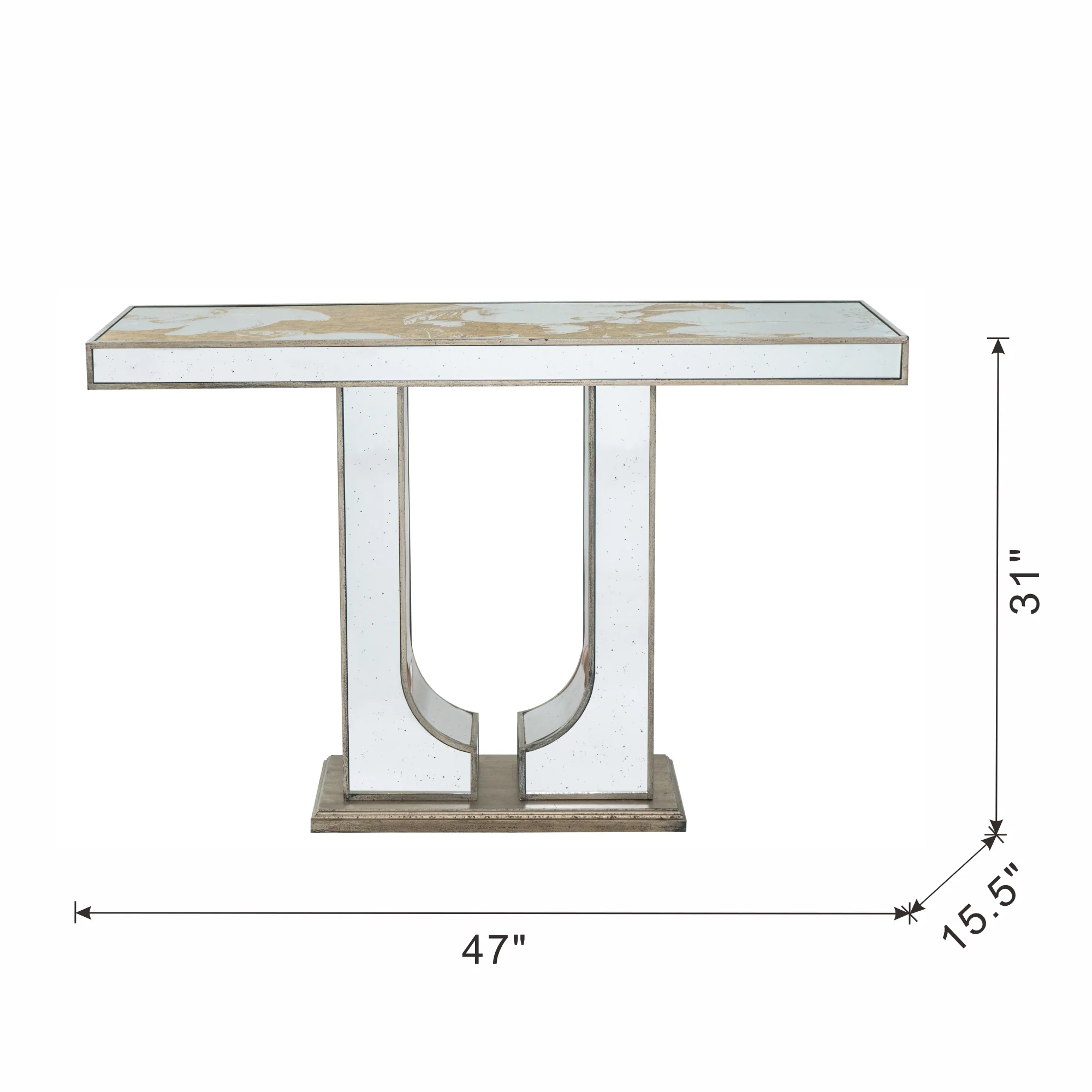 Aesthetic Rectangular Console Table with Floral Design