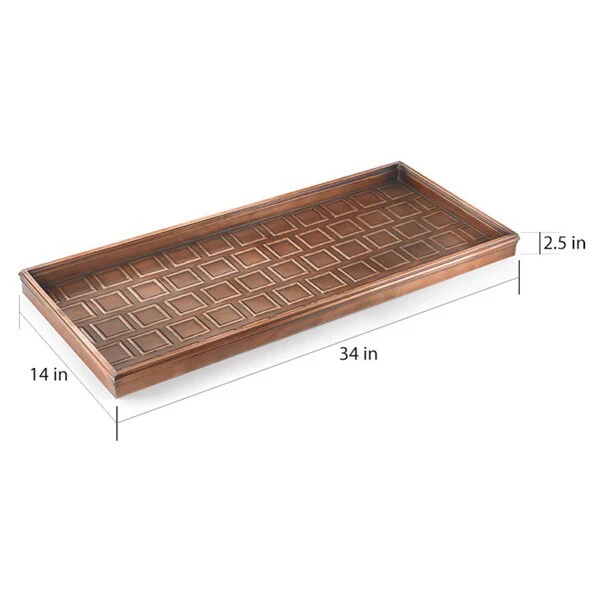 Good Directions Squares Multi-purpose Copper Boot Tray
