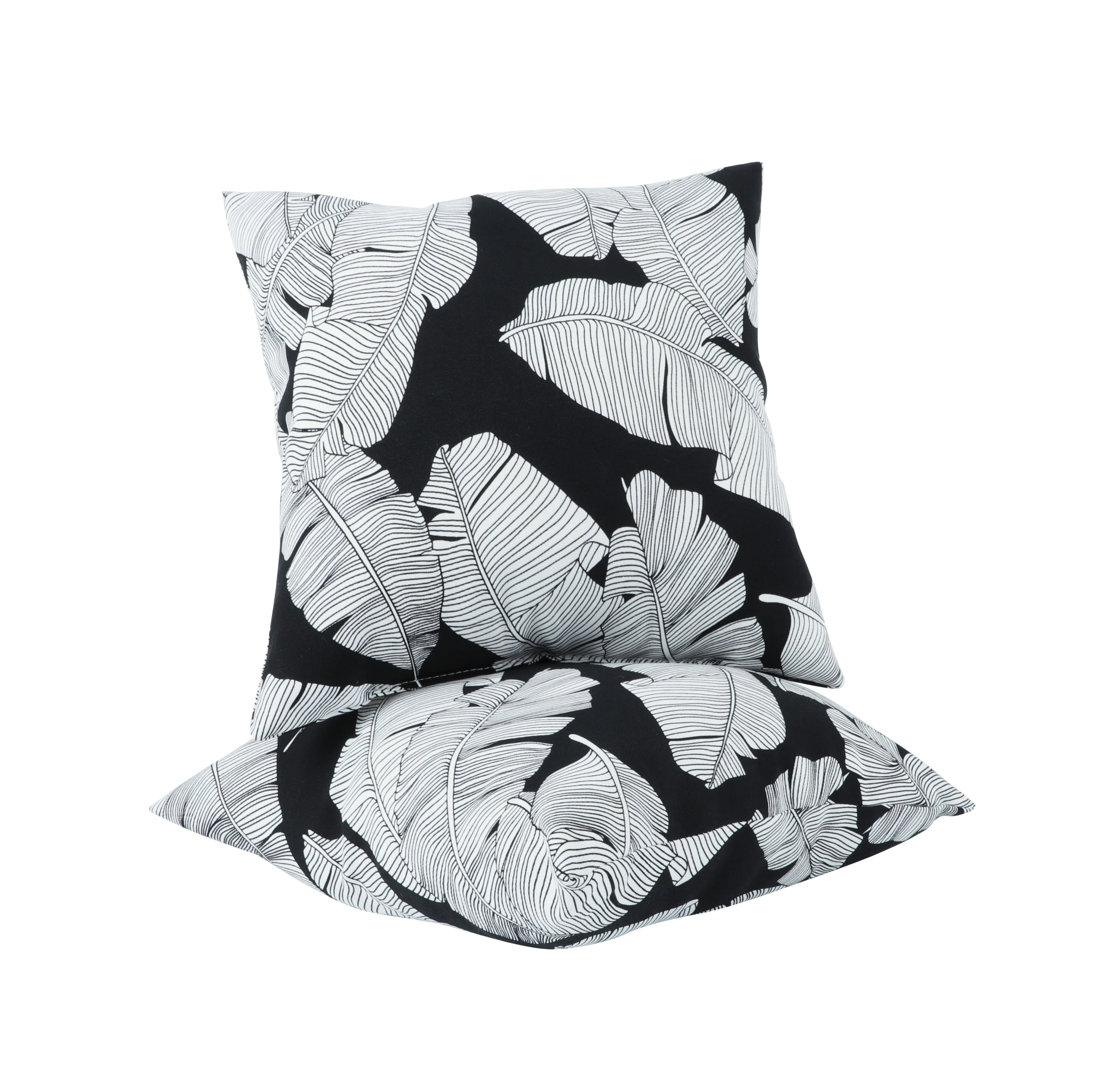 Black & White Palm Outdoor Square Pillows, Set of 2