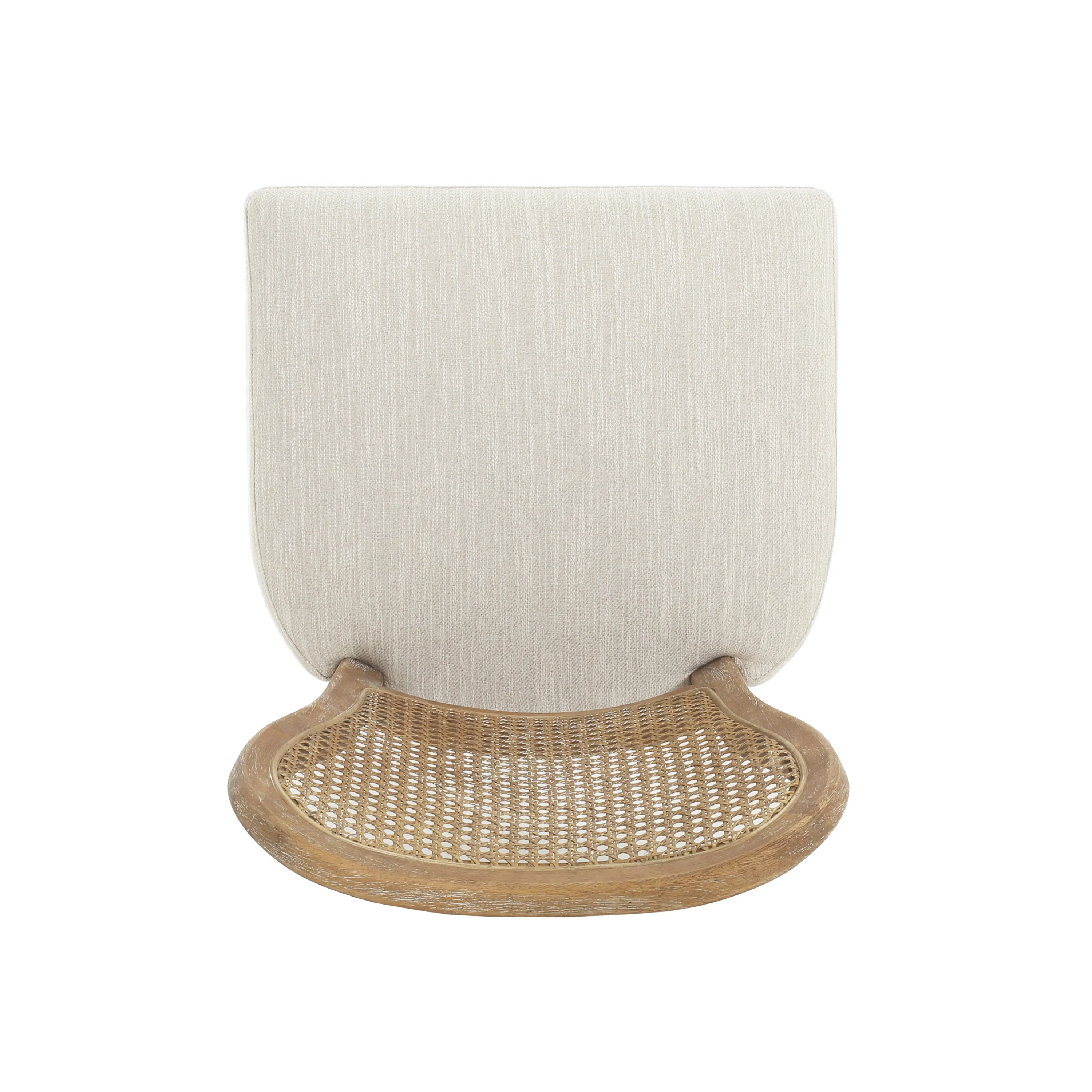 Cane-Back Upholstered Bar Stools, Set of 2