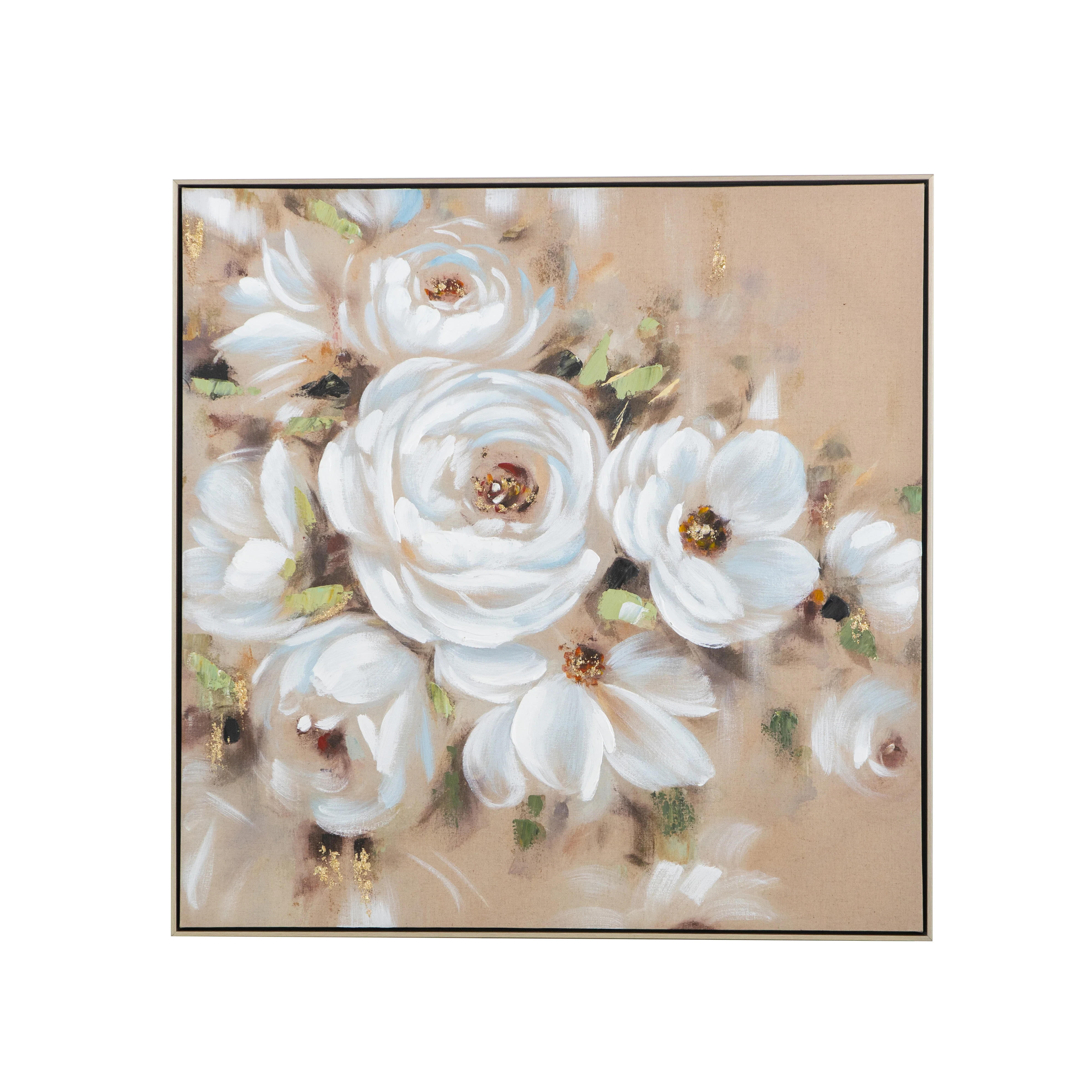 36 x 36 Square Wall Art with Flower Print