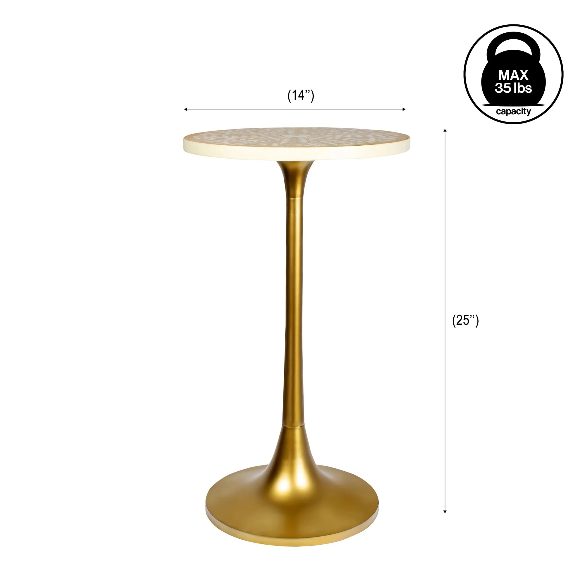 Nysha Modern Bohemian Metal/Resin Inlay Top End Table