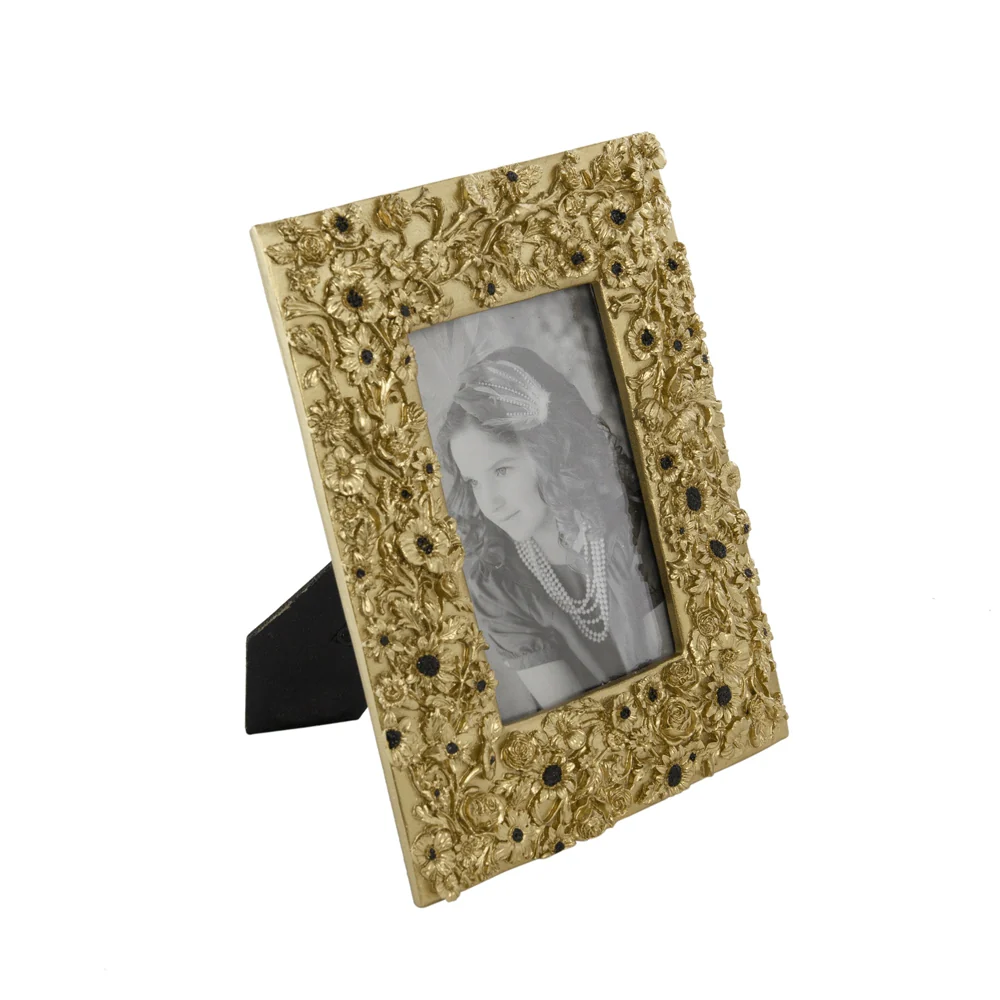 7.5x1x9.5 Photo Frame with Flower Design