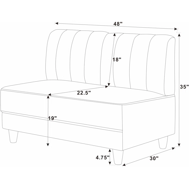 Candan 48'' Corduroy Loveseat