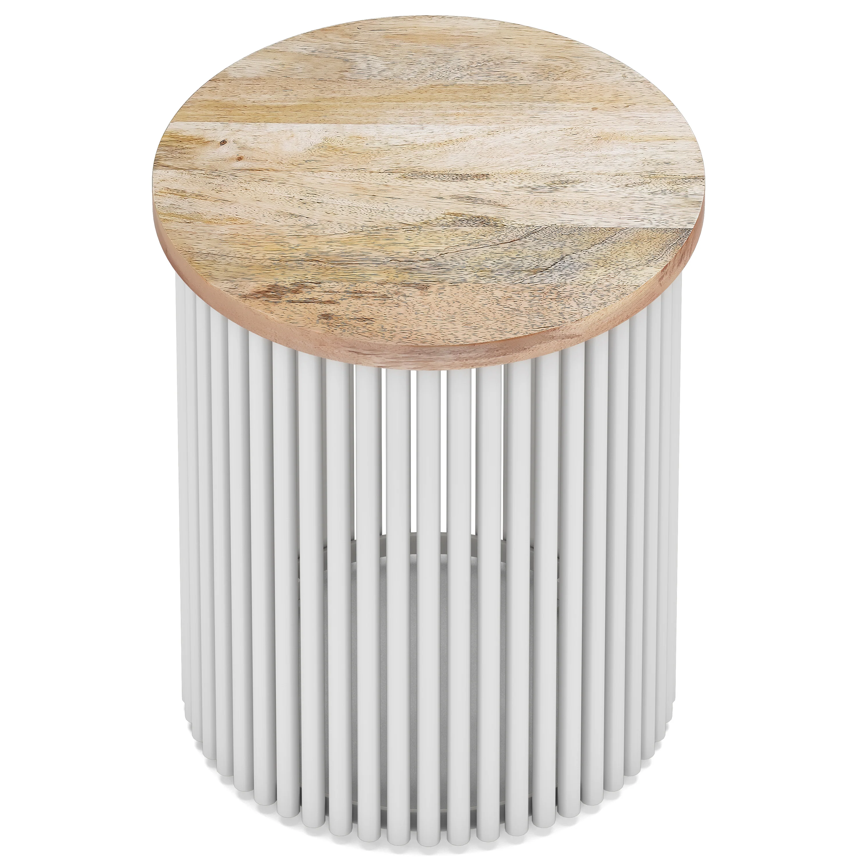 Valiant Cylinder-Shaped Accent Table with Pipe Design Base