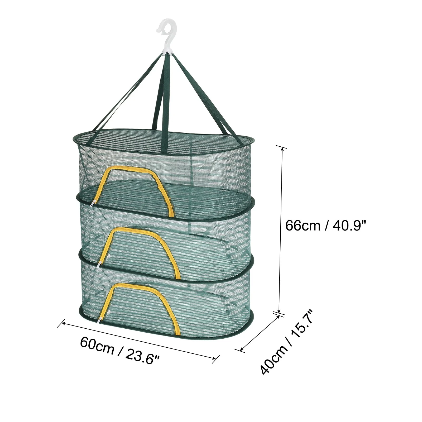 Folded Mesh Clothes Hanging Dryer, Sweater Drying Rack, Dark Green - Dark Green