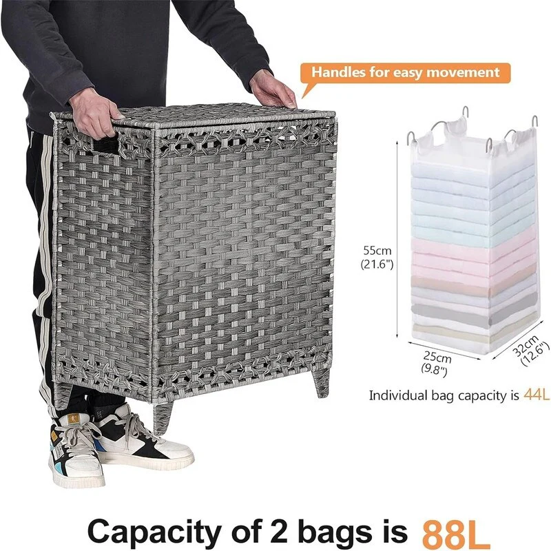 Laundry Hamper with 2 Removable