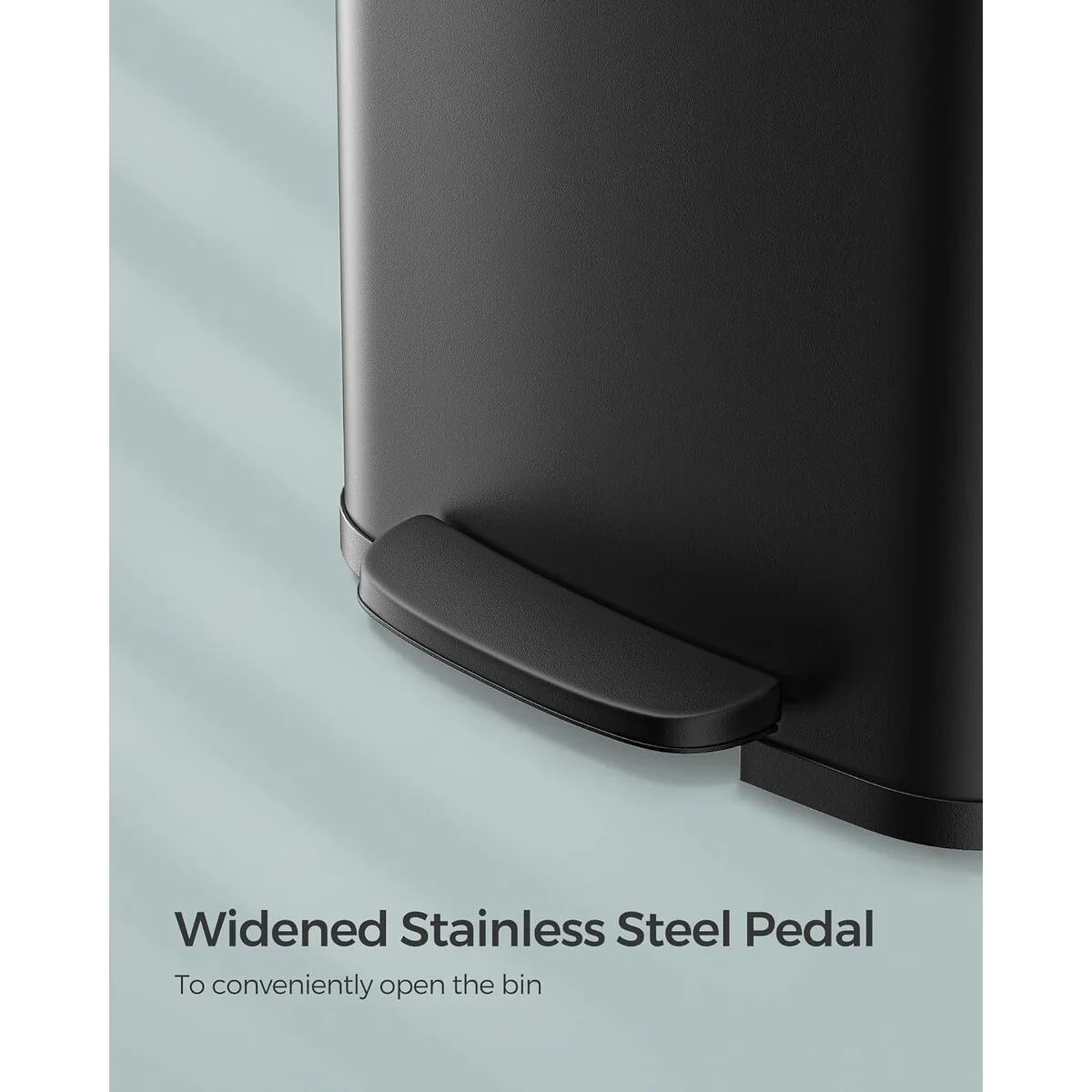 SONGMICS Kitchen Trash Can, 13-Gallon Stainless Steel Garbage Can, with Stay-Open Lid and Step-on Pedal, Soft Closure
