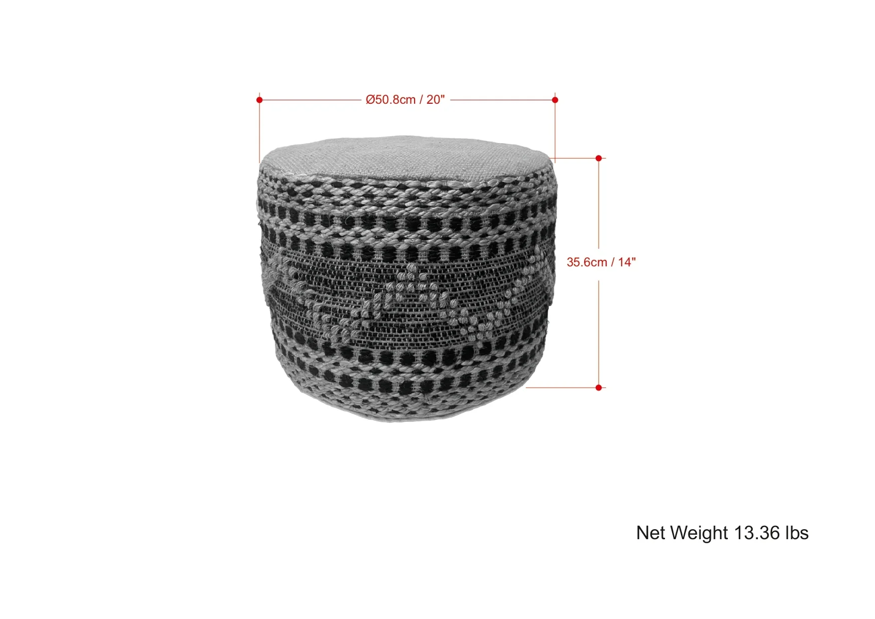 Stella Round Woven Pouf