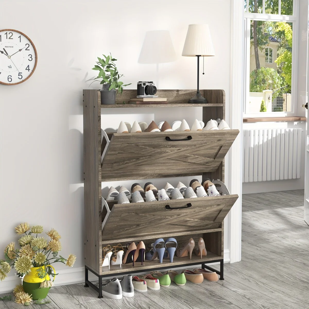 24 Pair Shoe Storage Cabinet