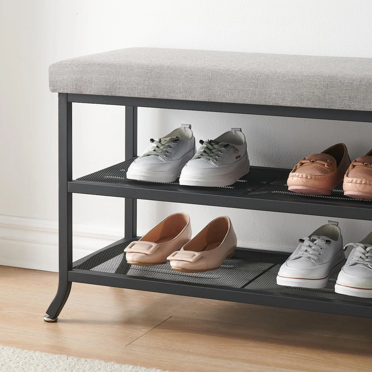 Shoe Bench, 2-Tier Rack for Entryway