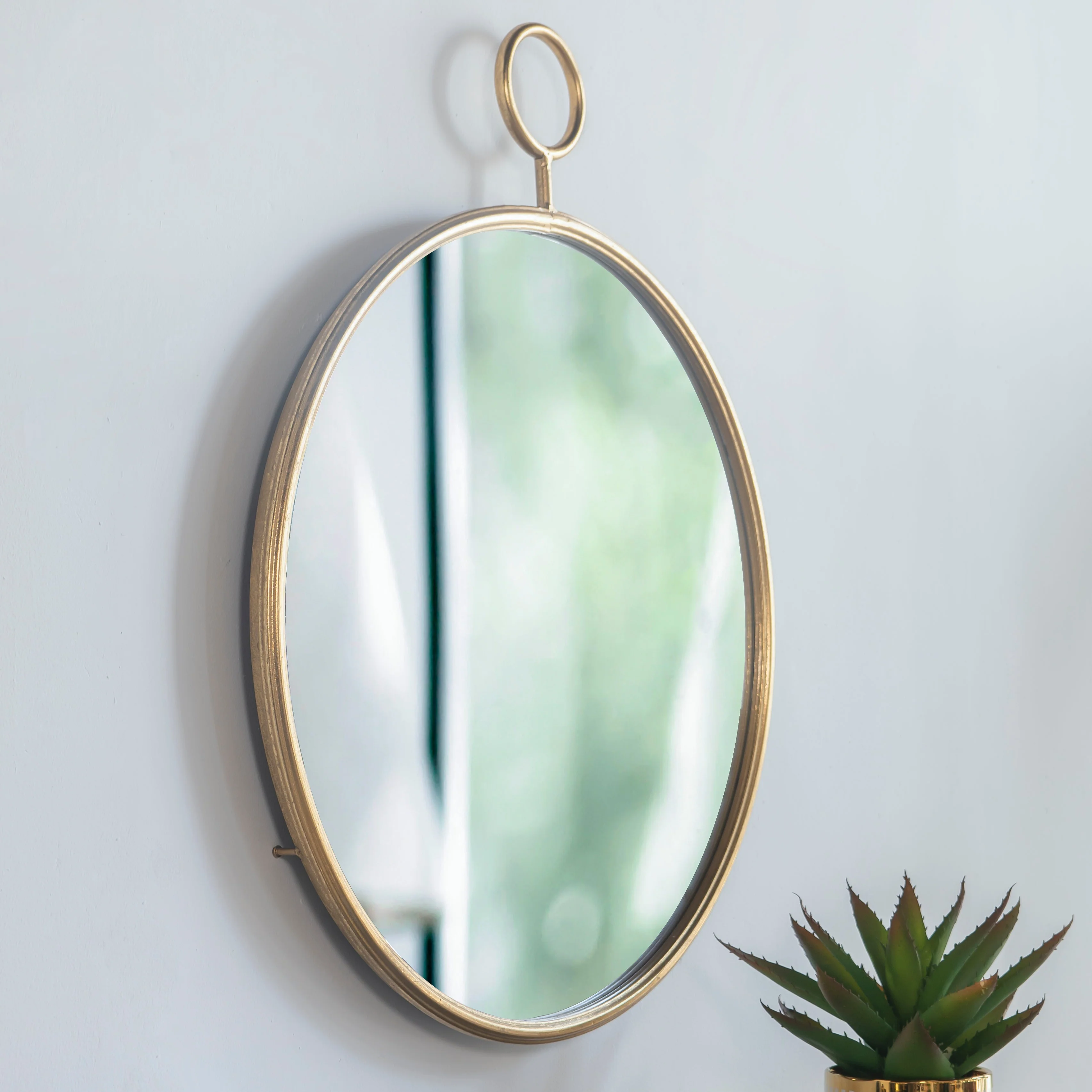 26x32 Circle Wall Mirror with Metal Frame