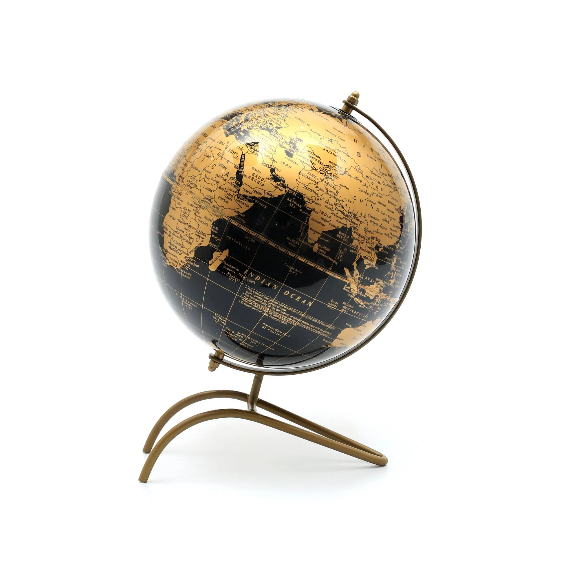 Tabletop Iron Electroplated Globe With V Stand