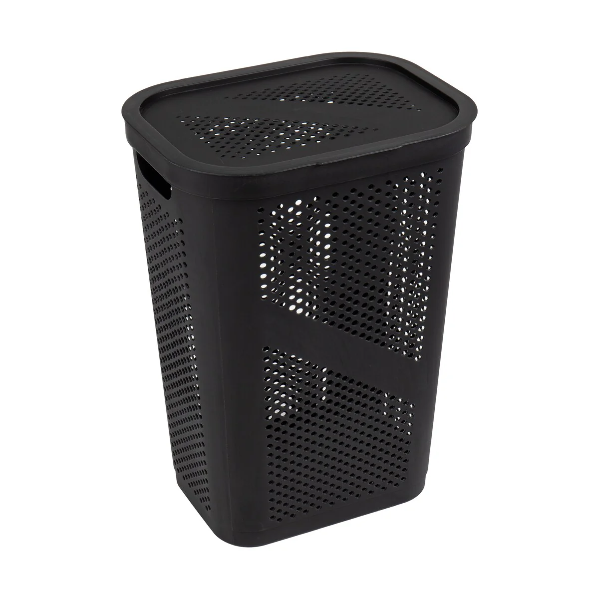 Mind Reader 60L Slim Laundry Hamper, Clothes Basket, Lid, Ventilated, Plastic, 17.25
