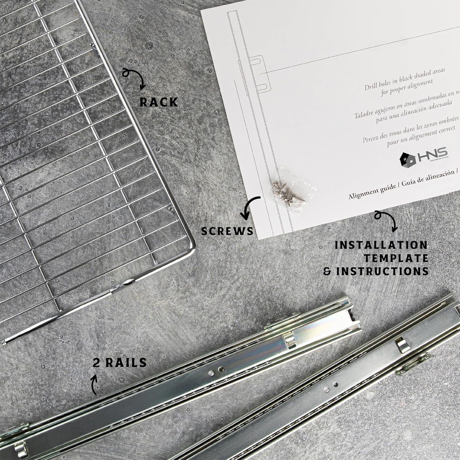 Pull Out Cabinet Drawer Organizer, Heavy Duty- Steel Metal- Chrome Finish