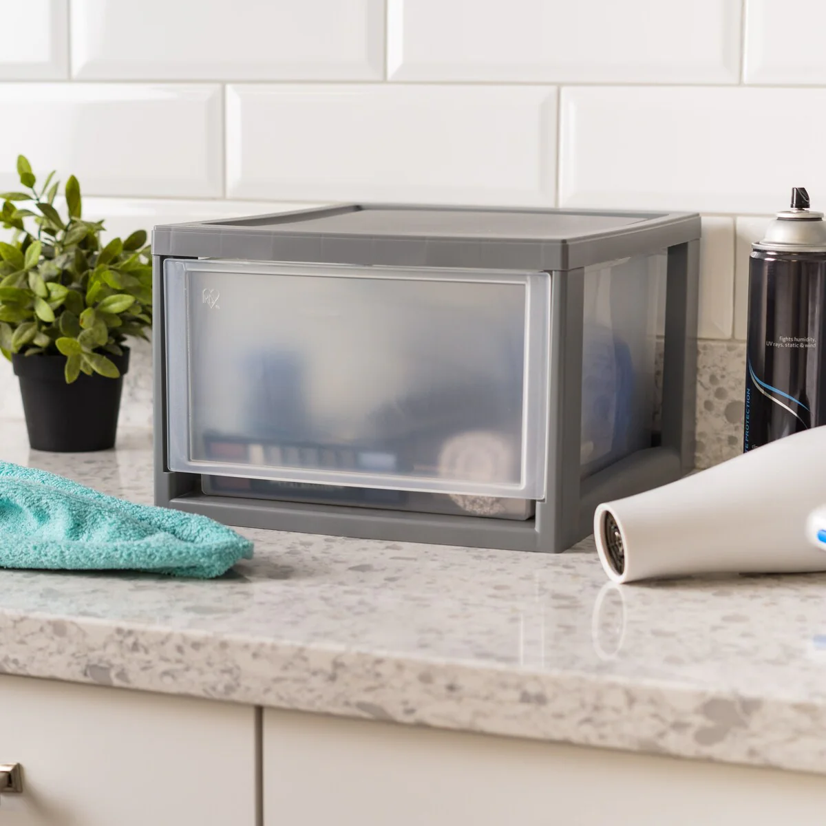 IRIS USA® Stacking Drawer 14.5 Qt - Gray - Set of 4