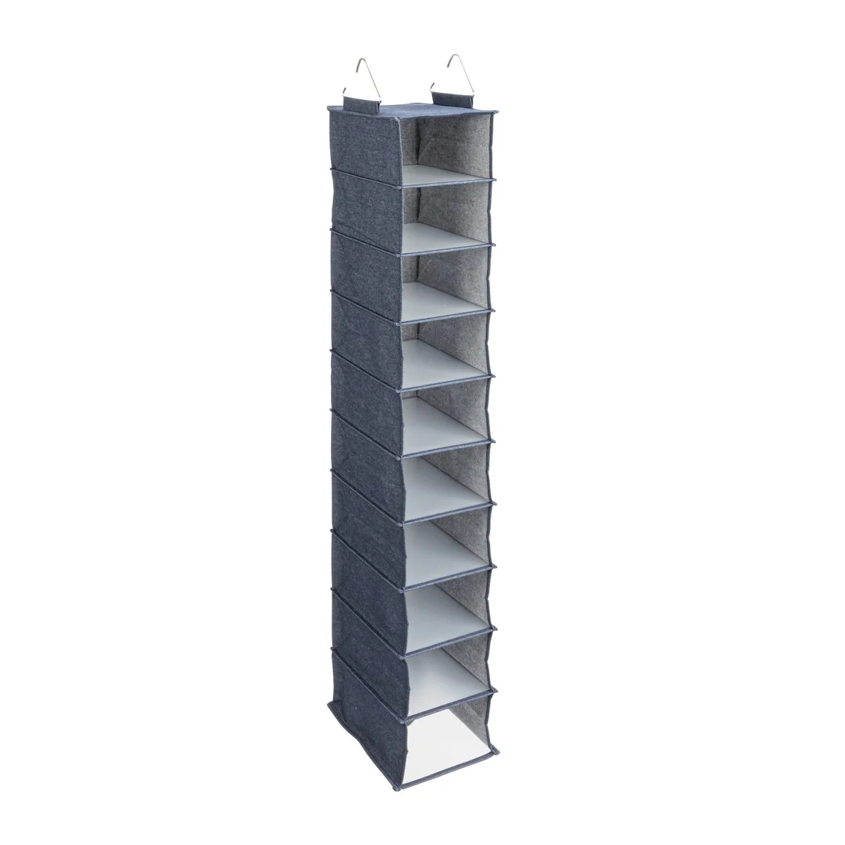 Household Essentials Hanging Cotton Blend and Plastic Closet Organizer with 10 Shelves - 8.0