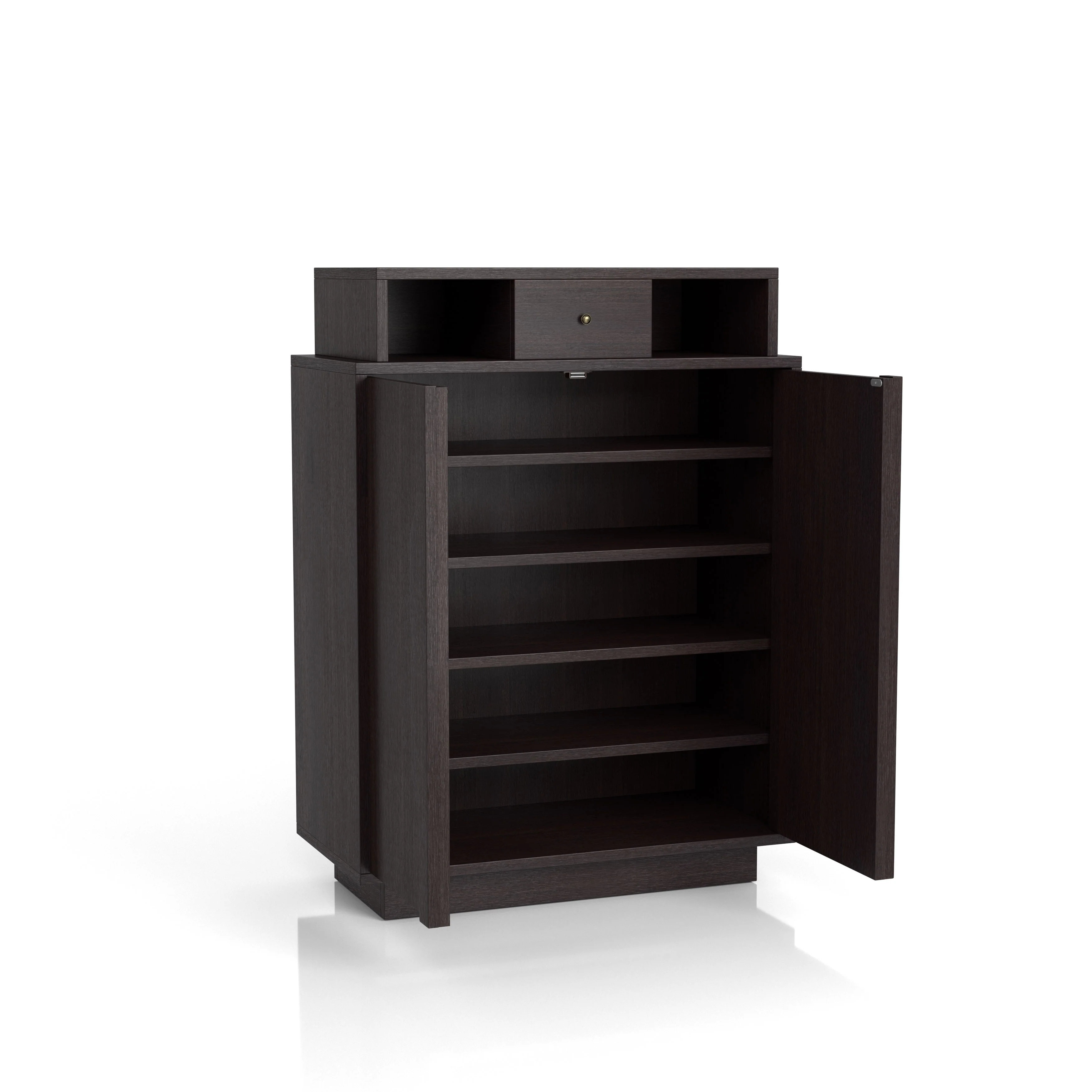 Icel Contemporary Espresso 5-shelf Shoe Cabinet by Furniture of America
