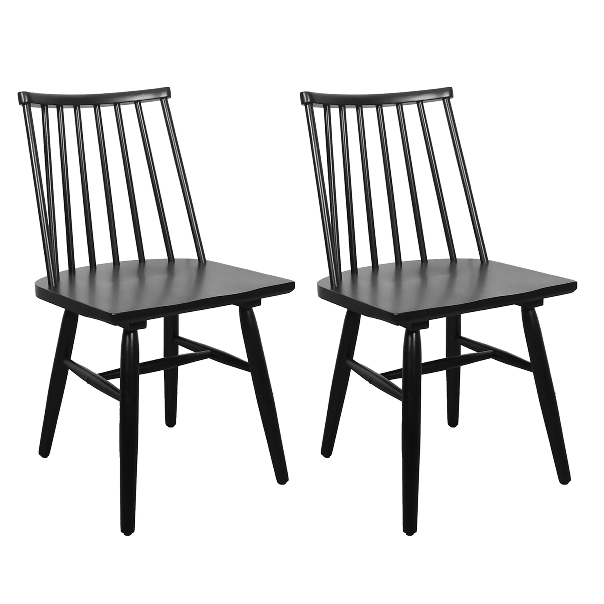 Spindle Back Wooden Dining Chair, Set of 2