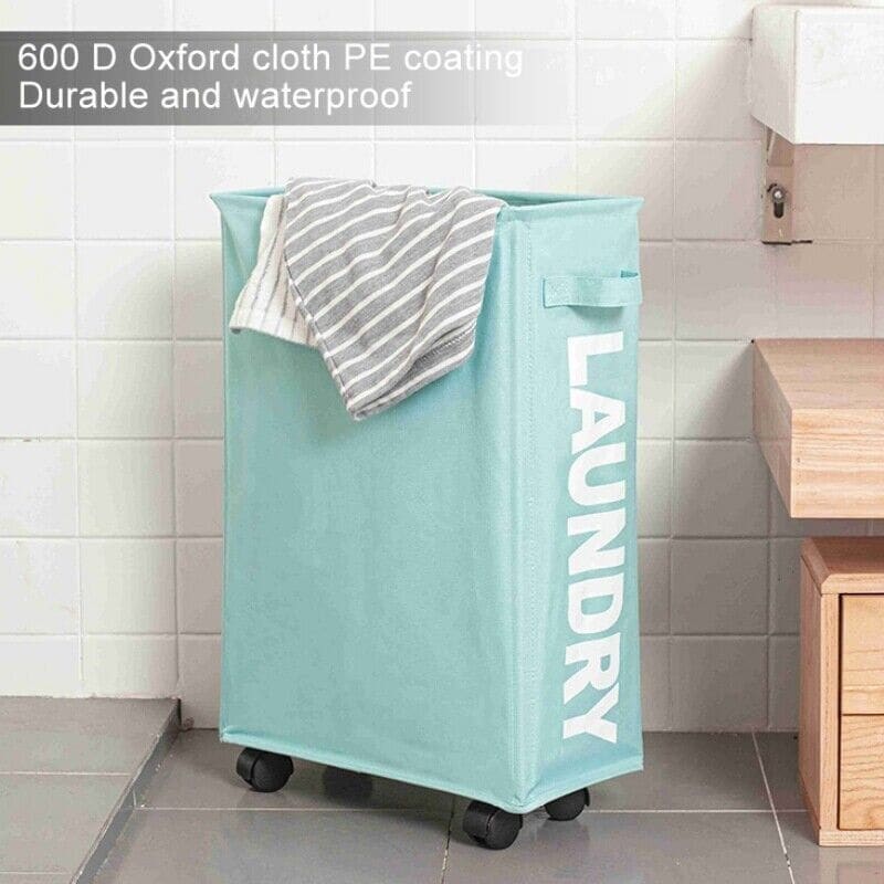 Foldable Laundry Hamper with Wheels - 22.8*15.4*7.3in