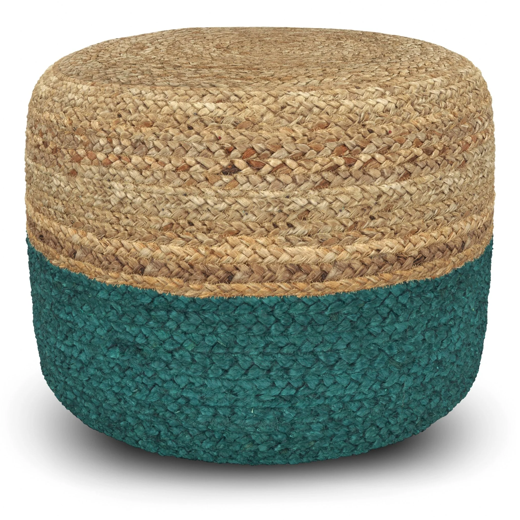 Blissara Multi-functional Round Pouf with Braided Jute