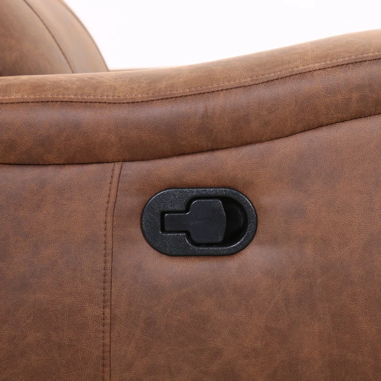 Maroske 79'' Top Leather Square Arms Reclining Sofa with Hidden Cupholder<!-- --> <!-- -->(Set of 2)