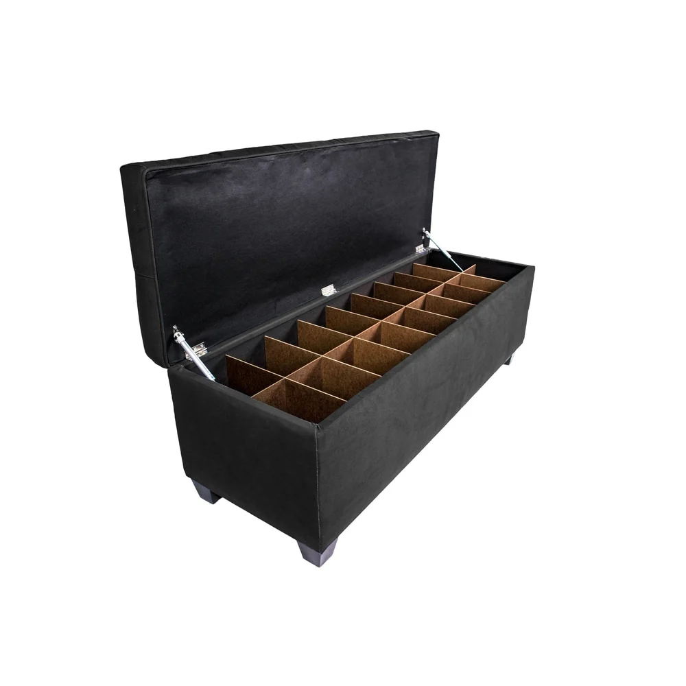 MJL Furniture-Sole Secret Obsession Diamond-tufted Shoe Storage Bench