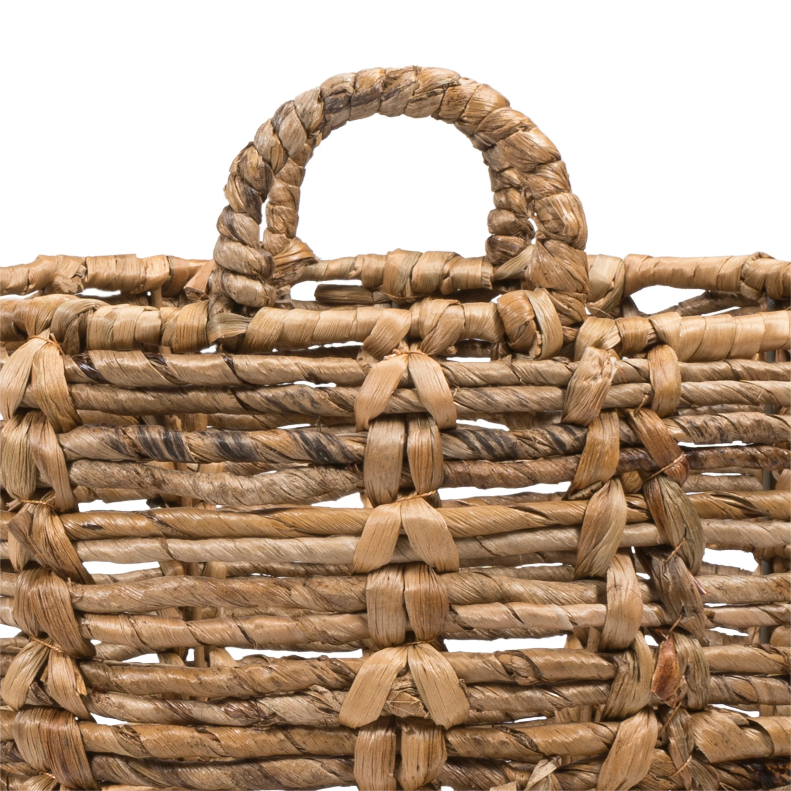 happimess Bohemian Hand-Woven Abaca Basket with Handles