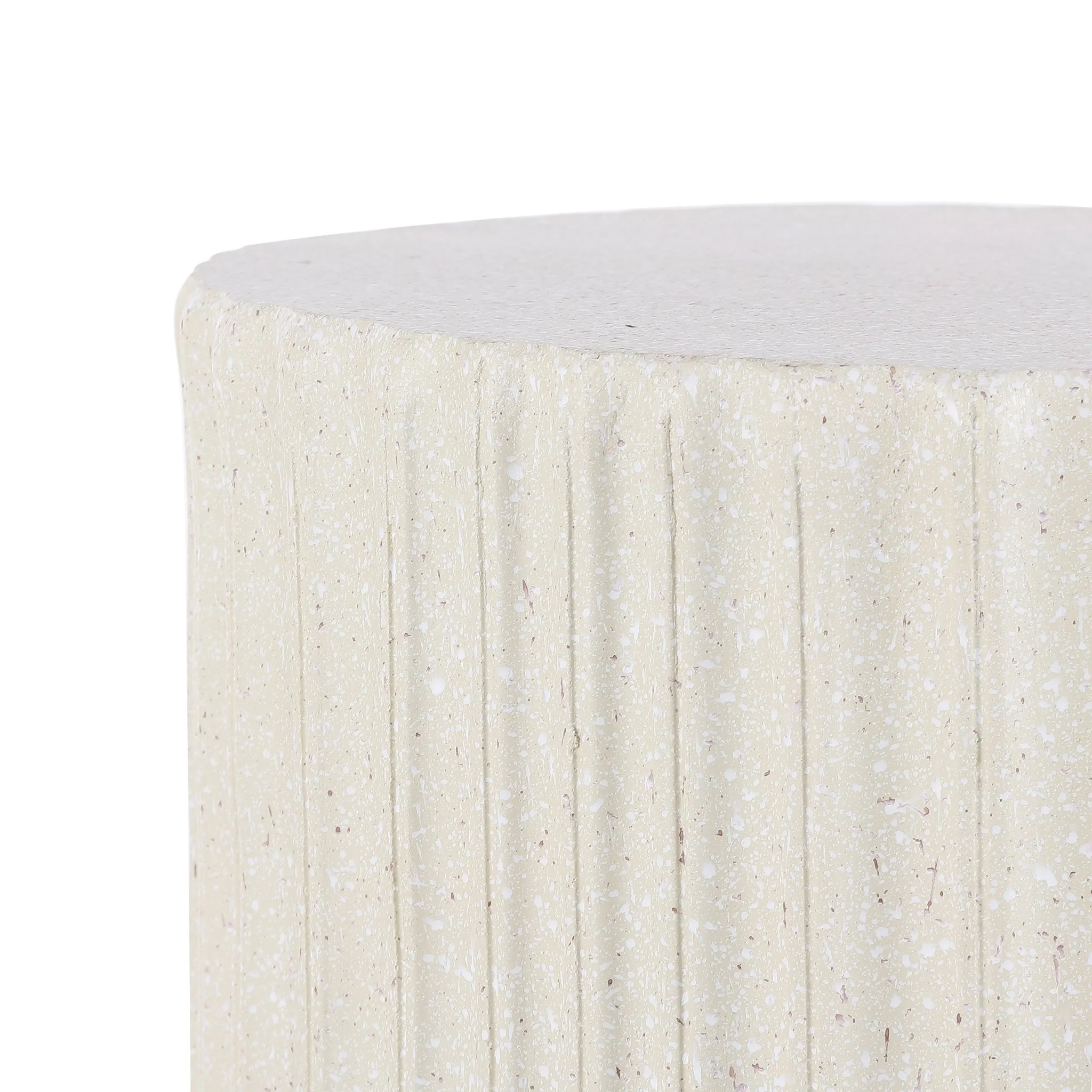 Louisa Modern Art Deco Tambour Indoor/Outdoor Accent Table