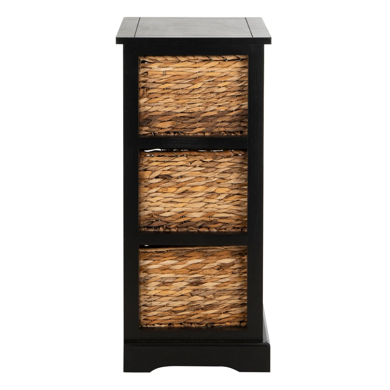 SAFAVIEH Evaline Distressed Black 3 Wicker Basket Storage Unit - 17.3