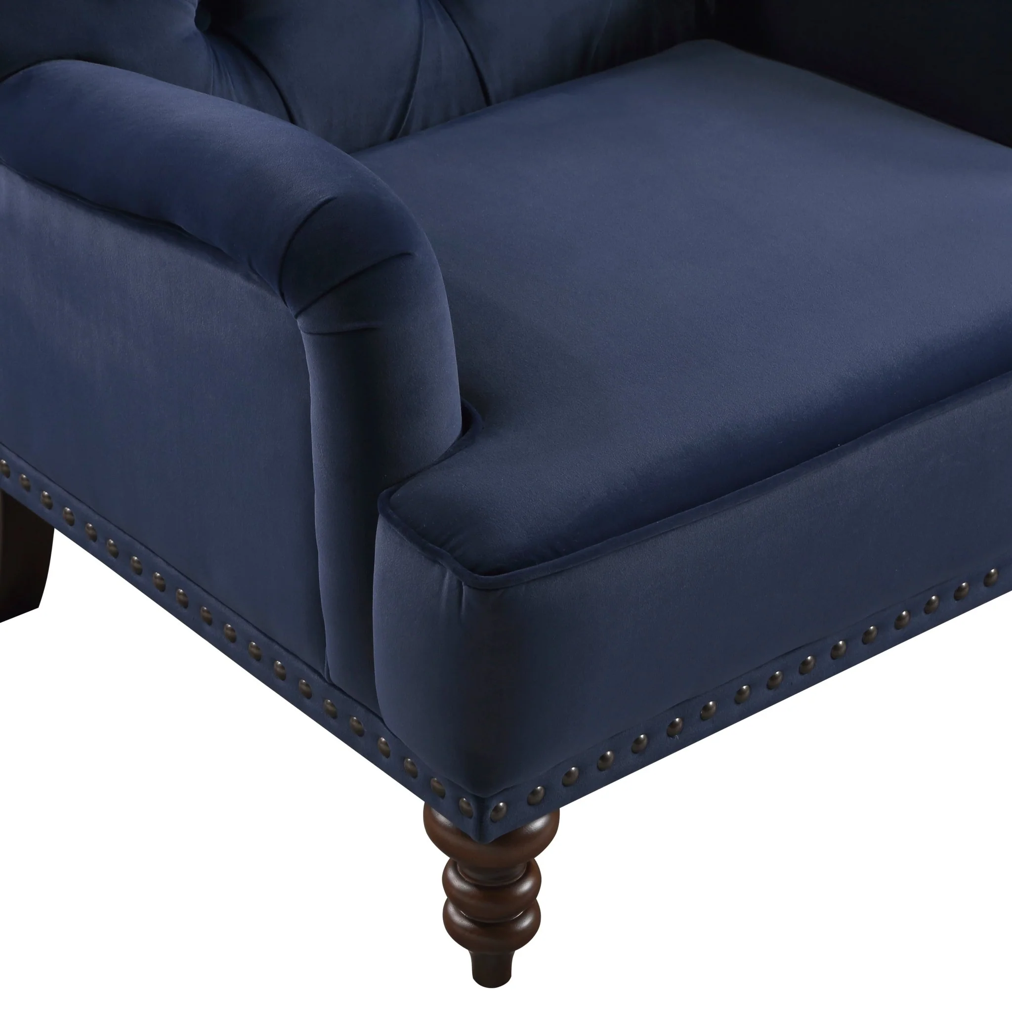 Luxurious Accent Chair with Upholstered Tufted and Nailhead Trim