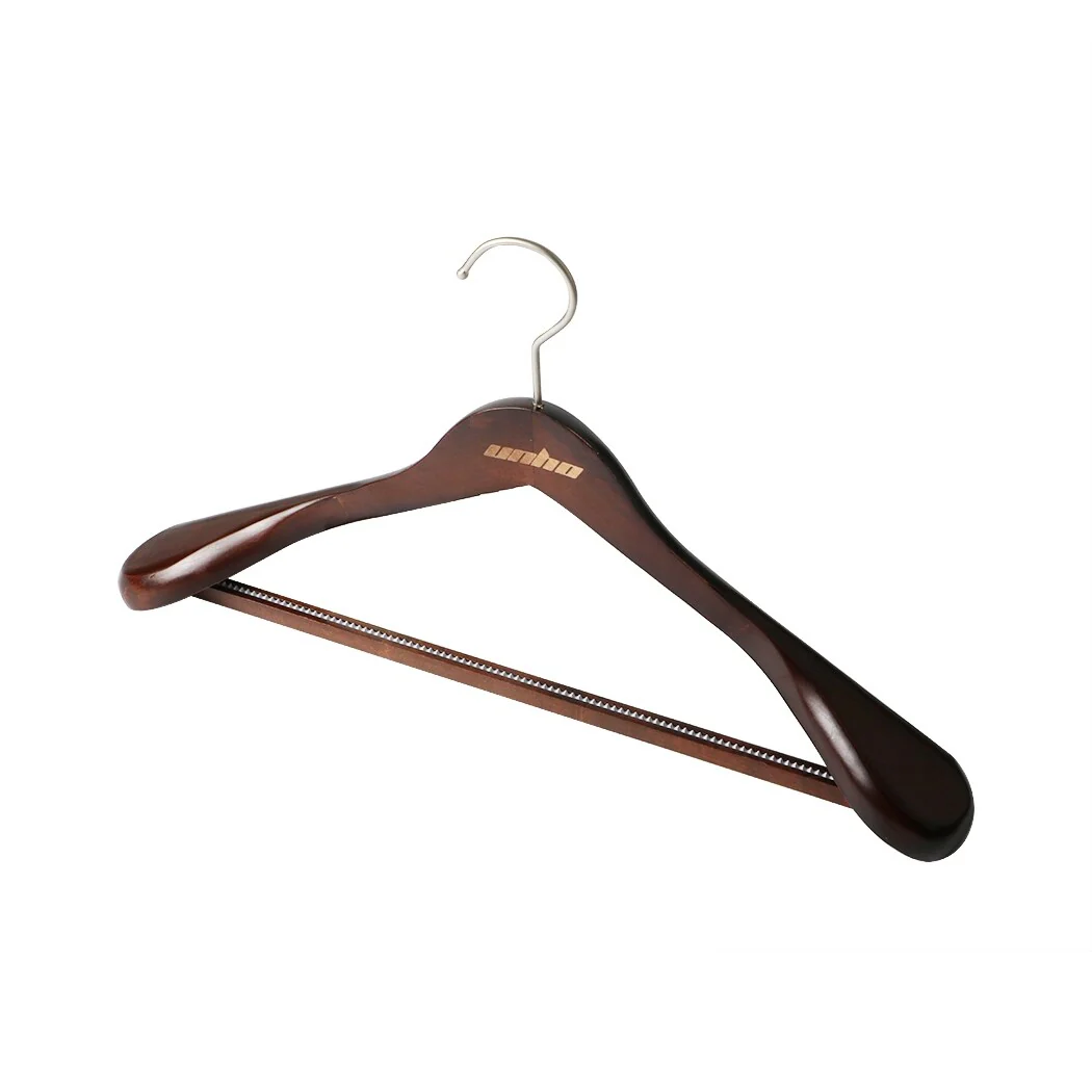 Set Of 5 Natural Wooden Coat Hangers for Suit/Dress/Shirt/Sweater - 17.52*2.16*8.74in