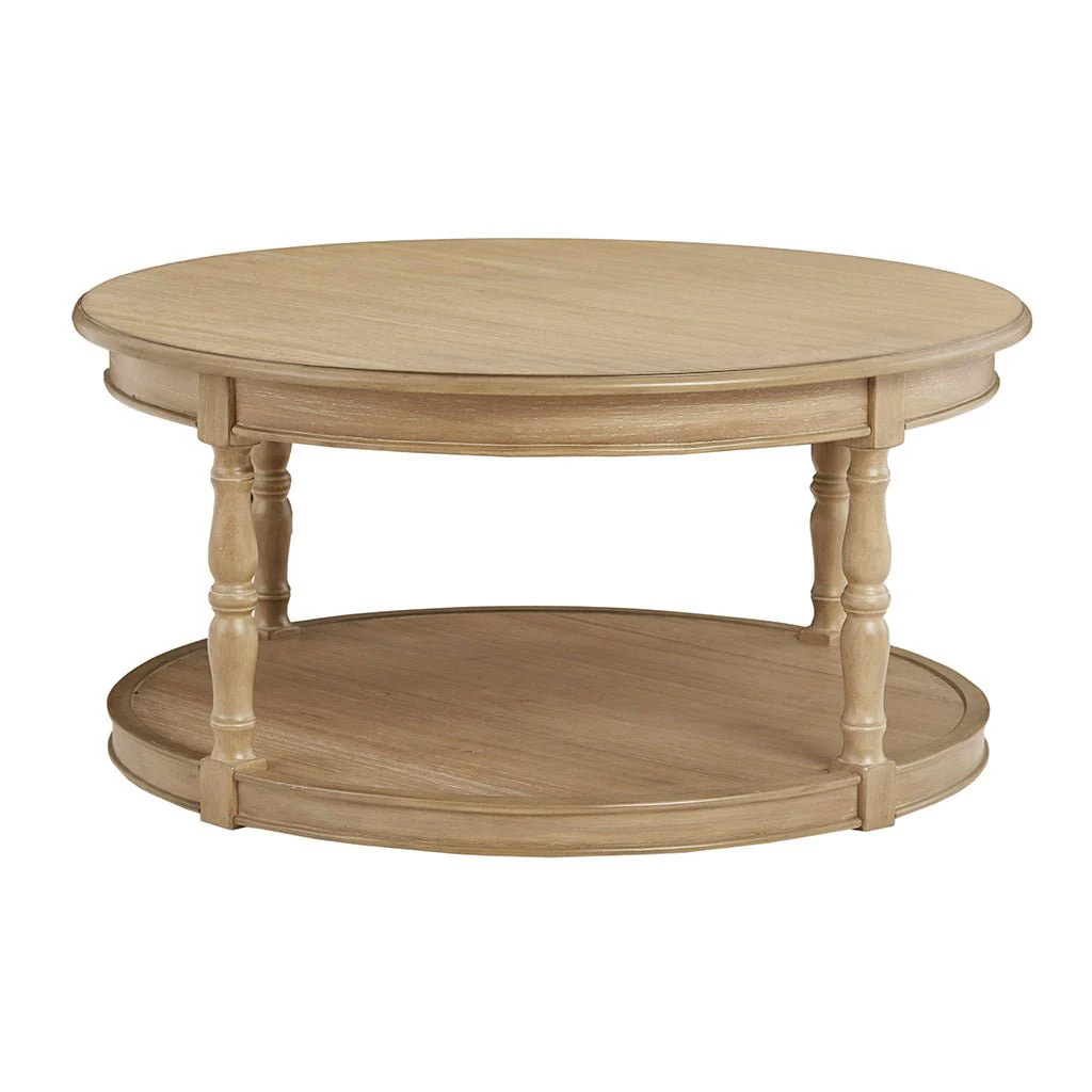 Round Coffee Table with Turned Legs