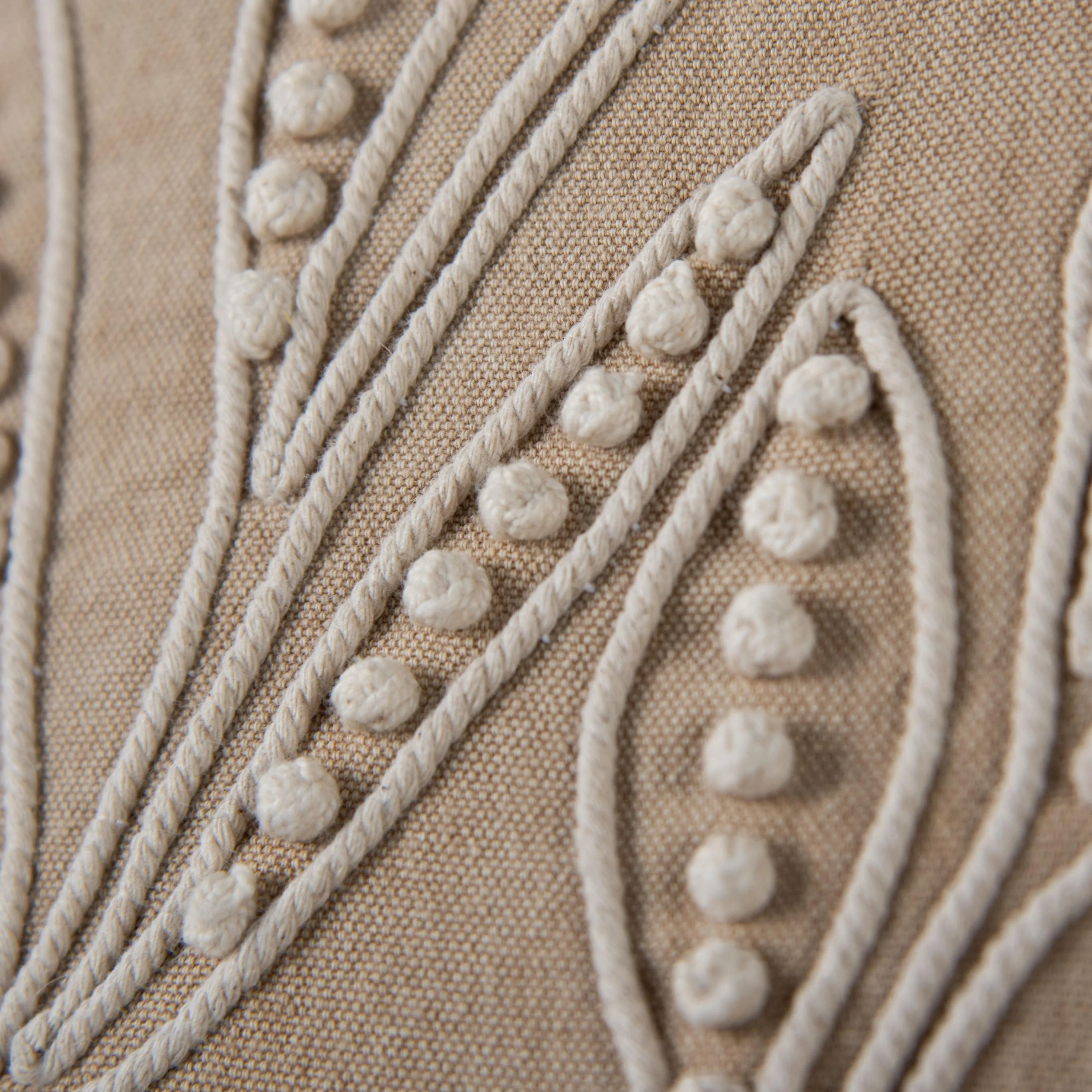 Botanical Embroidered Throw Pillow