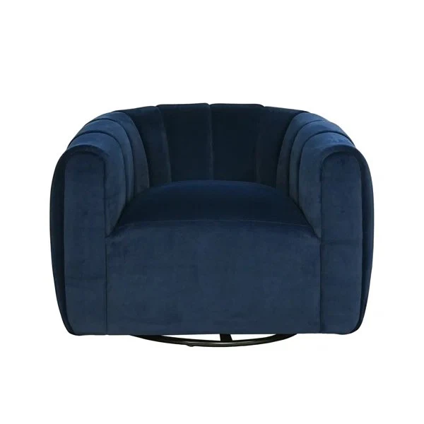 Serenizia Upholstered Velvet Swivel Chair with Channel Tufted