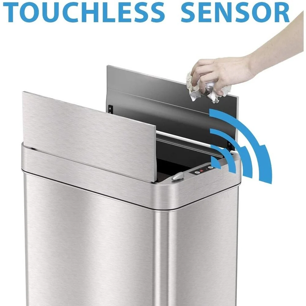 iTouchless 13 Gal Wings Lid Sensor Kitchen Trash Can