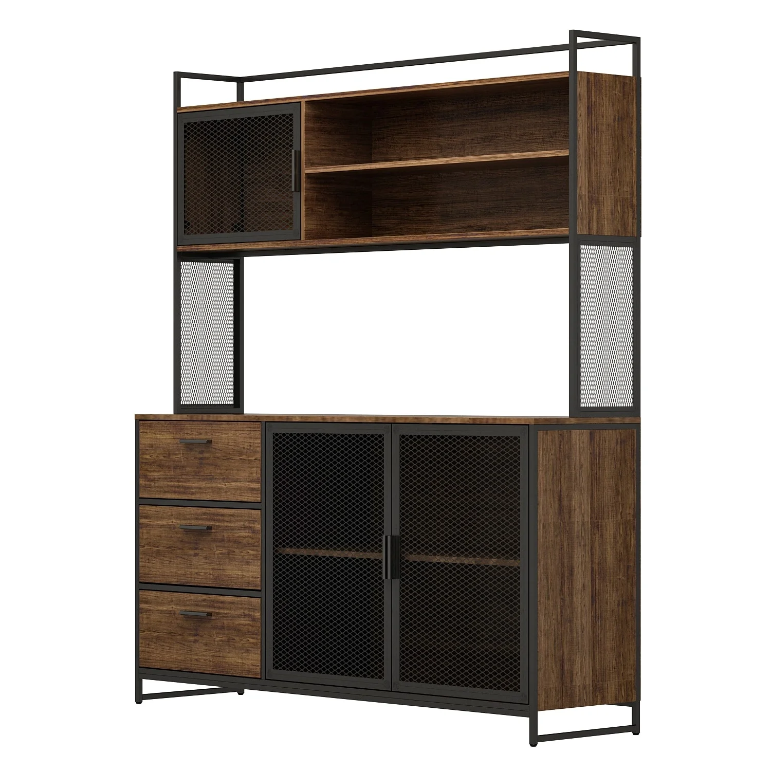 Large Buffet with Hutch,Kitchen Pantry Cupboard Sideboard