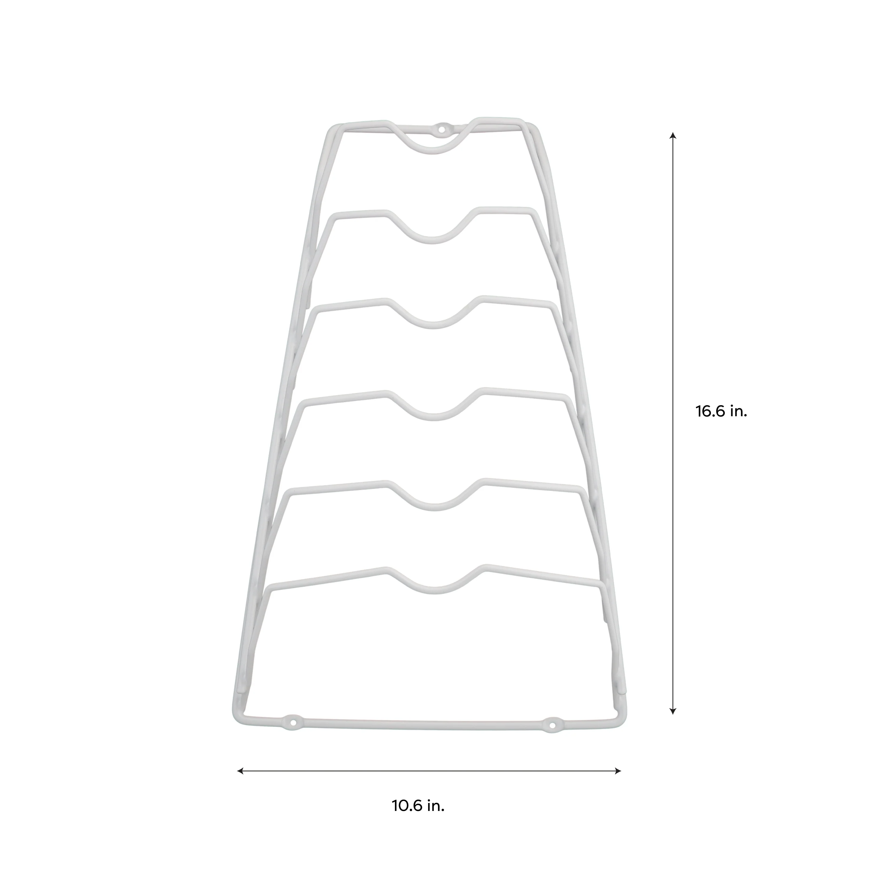 Organize It All 6 Section Cabinet Door Lid Rack in White - 10.62 x 4.00 x 16.62